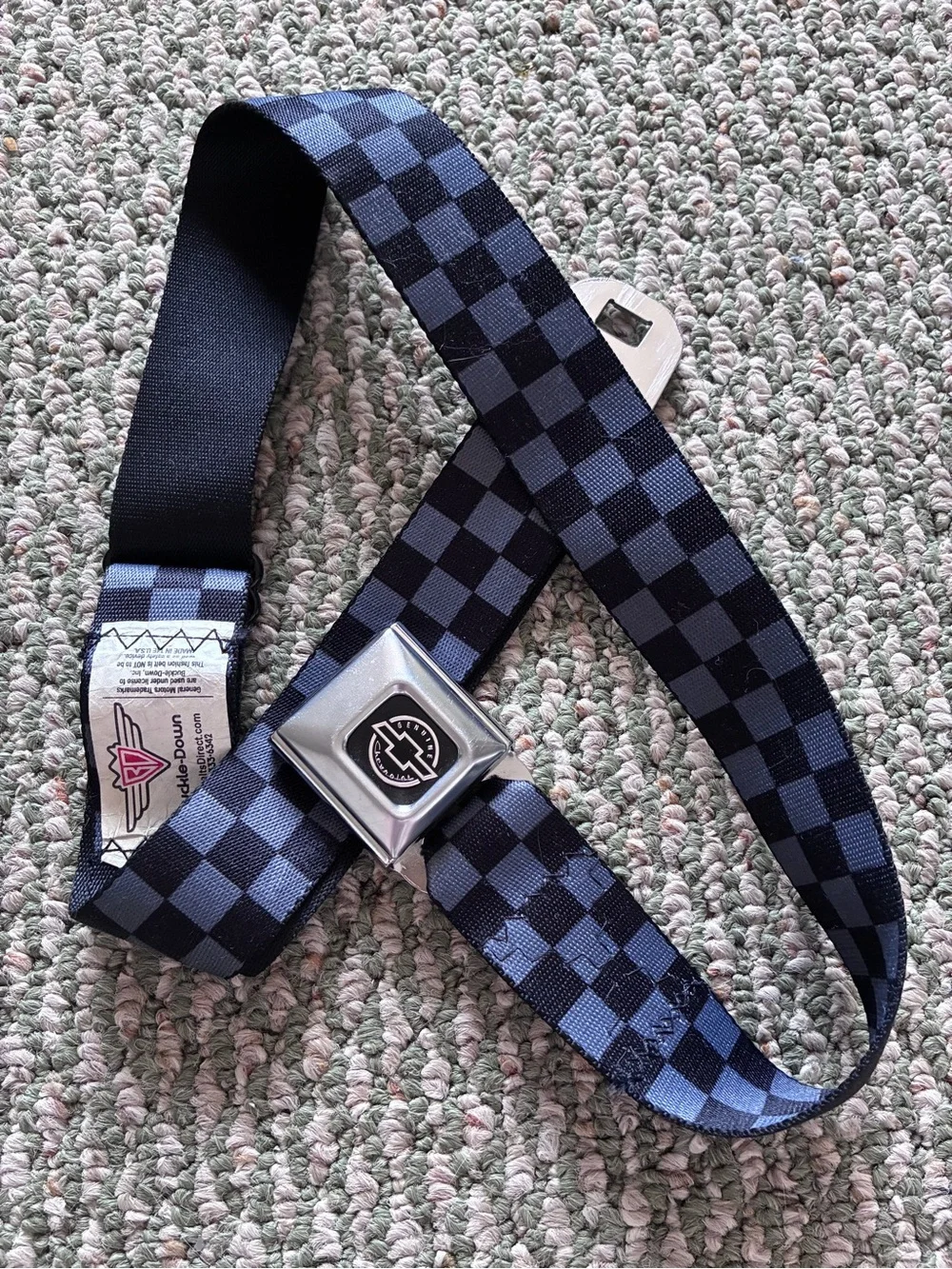 😎 Men’s Buckle Down Chevrolet adjustable checkerboard belt